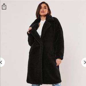 Missguided Borg Teddy Oversized Coat US 0